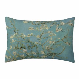 WILNURO Almond Blossom Pillowcase Abstract Van Gogh Floral Super Soft Cozy Pillow Case Fade, Stain Resistant with Envelope Closure Pillow Cover King Size 20X36 Inches