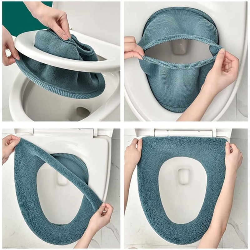 Guojanfon Toilet Seat Covers Soft Thicker Warmer Stretchy Washable Large