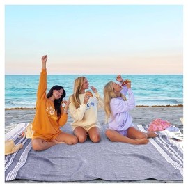 Genovega Oversized Giant Turkish Beach Towel Blanket Extra Large XXL Lightweight Quick Dry Sand Free Boho Throw Pool Cloud Sandrpoof Blankets Women Men Big Jumbo Wide 2 Person Size Blue L