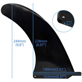 Anfyko 9 Inch Universal Fit Longboard & SUP Single Fin - Centre Fin for Surfboard Paddleboard (Fibreglass Reinforced Nylon, Tool-Free) - Beginner to Professional Surfer (Pack of 1)