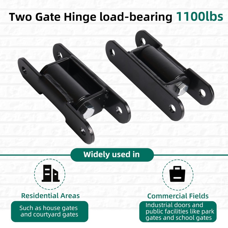 Riyhch Heavy Duty Gate Hinge 7 inch, Black Outdoor Bolt
