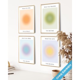 Aura Poster Set Aura Pictures Aesthetic Style Preppy Room Decor Y2K Aesthetic Yoga Poster