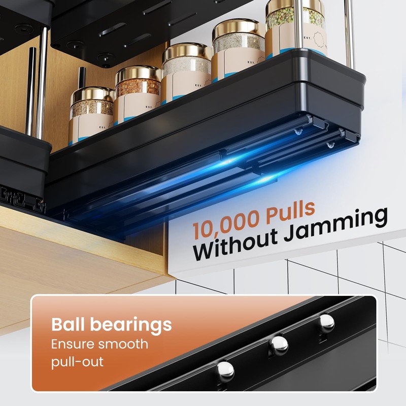 Mystozer 3 Packs Pull Out Spice Rack Organizer for Cabinet,