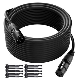 XLR Cable Microphone Cable 150 Feet,Elecan Heavy Duty Balanced XLR Speaker Cable (From 25-200FT) 3-Pin Shielded Male to Female Mic Cord,DMX Stage Lighting Patch Cable for Speaker Systems Mixer+10 Ties