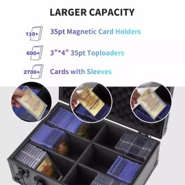 Unbranded 6 - Slots Graded Card Case Storage Box for 130+ 35pt Magnetic Card Holders