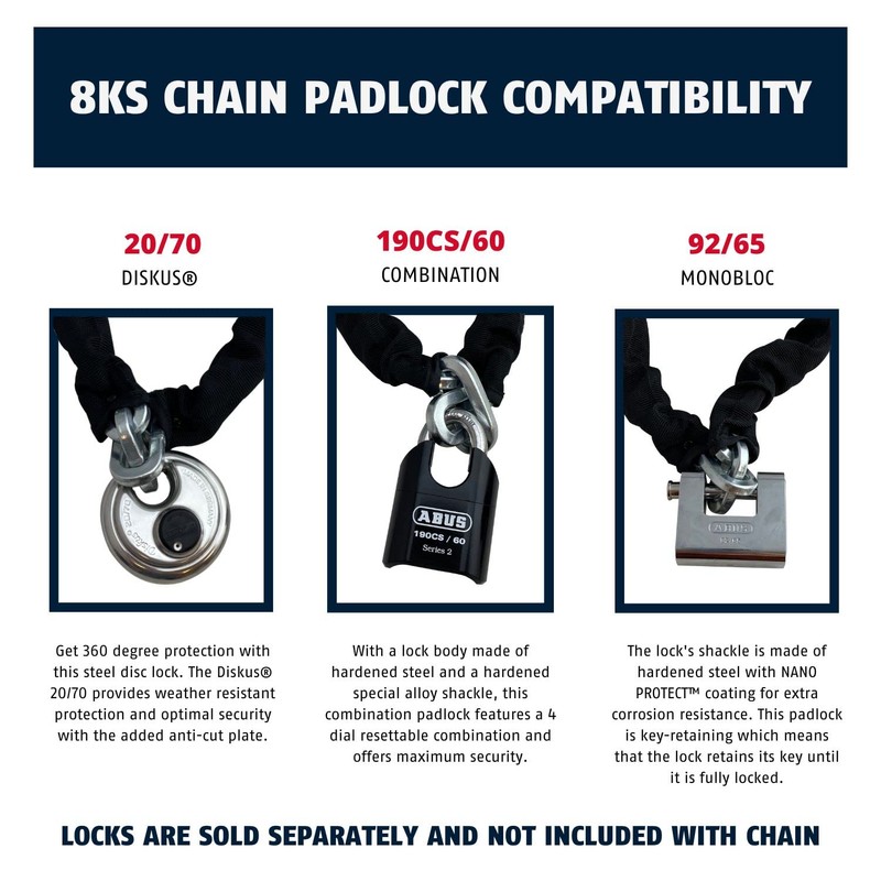 ABUS Hardened Steel 8KS 6 Foot x 5/16" Thick Square