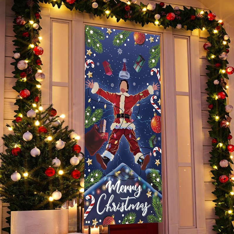 Funny Christmas Banner Happy Xmas Backdrop Sign Winter Xmas Decor