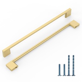 KNOKLOCK 10 Pack 10 Inch(256mm) Kitchen Cabinet Handles Brushed Gold Cabinet Pulls Kitchen Cabinet Hardware Drawer Pulls for Cupboard Wardrobe