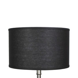 FenchelShades.com 18" Top Diameter x 18" Bottom Diameter 11" Height Cylinder Drum Lampshade USA Made (Designer Black)