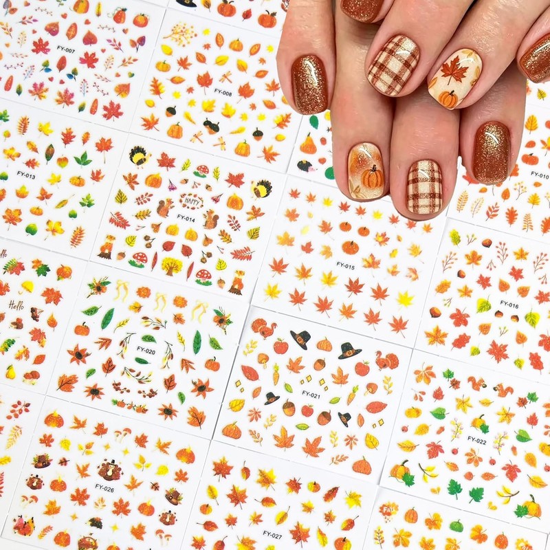Fall Nail Art Stickers, 30 Sheets