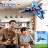 ENJOYFLY Foam Remote Control Airplane, LED Fighter Jet with 360°