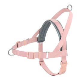Wisedog No Pull Dog Harness - Adjustable Webbing Dog Halter Harness with Reflective Soft Padded for Large Dogs(Gossamer Pink, M|Neck=16.5"-19"/Chest=22"-27")