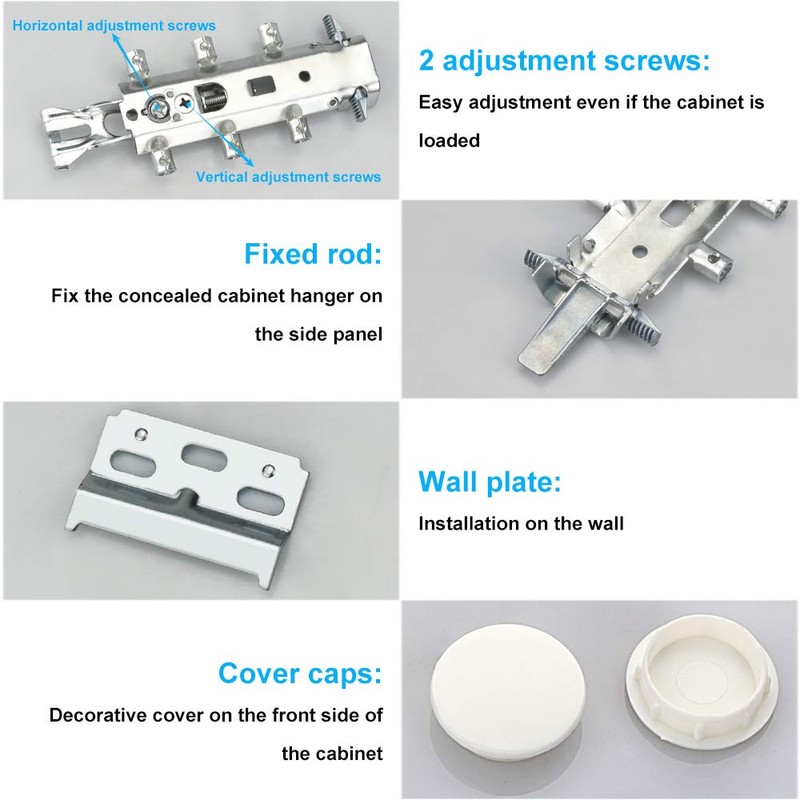 Favengo 2 Pcs Concealed Cabinet Hanger Universal Cupboard Wall Brackets