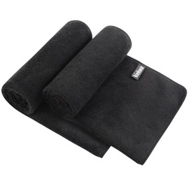 KinHwa Microfibre Soft Hand Towels for Bathroom Abosorbent Small Guest Towels Thick Face Towels 30cm x 50cm Fast Drying Washcloth for Bath, Spa, Gym 2pack Black