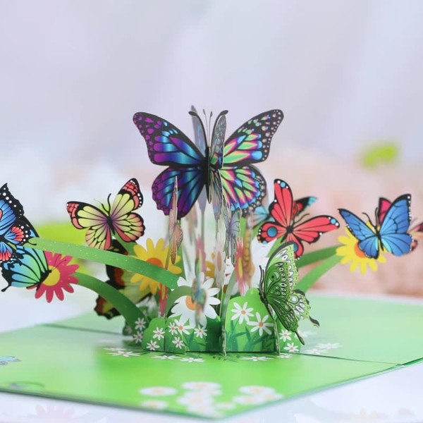 DEALFUN Paper Butterfly 3D Bop-up Card, Suitable for all Occasions,