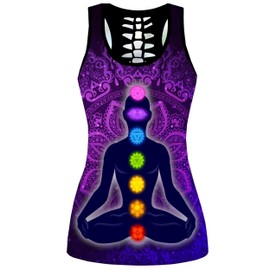 Women 2 Piece Outfits Casual Sweatsuit Skull Printed Tank Tops Yoga Leggings Jogger Set Activewear (Purple-b, M)