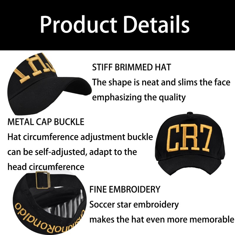 BAGUBDR Football Kits for Boys, Cr7 Kid's Baseball Hat Boys'