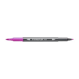 Staedtler 3001 – 3001-61 – Watercolour Felt Tip Double Brush Tip 1-6 mm and Fine 0.5-0.8 mm Red Purple