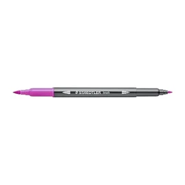 Staedtler 3001 – 3001-61 – Watercolour Felt Tip Double Brush Tip 1-6 mm and Fine 0.5-0.8 mm Red Purple
