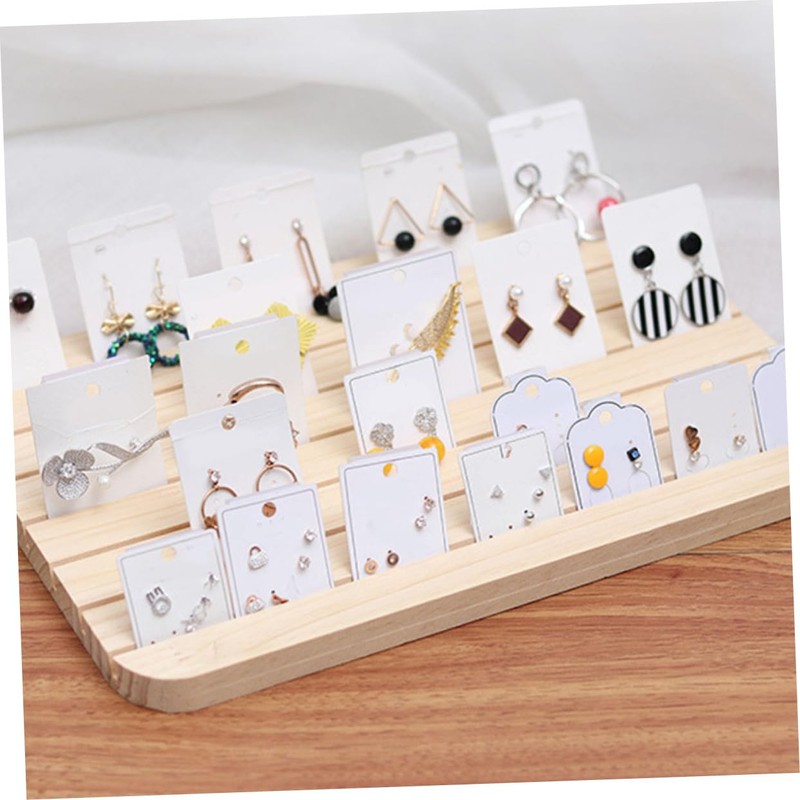 Baluue Earring Display Stand Beech Wood Earring Card Holder for