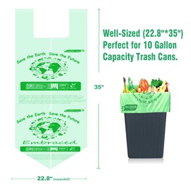 BEIDOU-PAC 13 Gallon Compostable Trash Bags, 50 Count, Compost Bags Tall Kitchen Trash Bags with Handle, Sturdy Biodegradable Garbage Bags Food Scrap Waste Bags, ASTM D6400, US BPI Certified