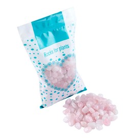 TGS Gems 10-20mm Each Rose Quartz Crystal Tumbled Chips Irregular Shaped Stones, 3lbs Bulk Bag of Crushed Healing Crystal Stones - Polished Pebbles for Decorating Succulent Planters, Fairy Gardens