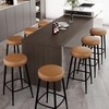 CarterChairr Bar Stools Set of 2, Leather Counter Height Bar