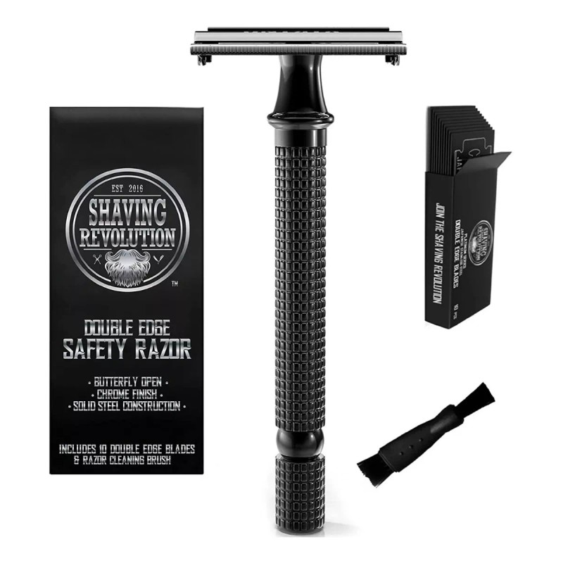 Shaving Revolution Rastrillo Doble Filo Con Mango Largo, Acero Inoxidable