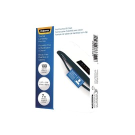 Bankers Box Fellowes 52050 Laminating Pouches, 7mil, 2 5/8 x 3 7/8, ID Size, 100/Pack