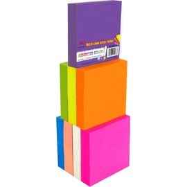 4A Sticky Notes,2 x 2 Inches,Small Size,Neon Assorted,8 Colors,Self-Stick Notes,100 Sheets/Pad,8 Pads/Pack,4A 2028-N
