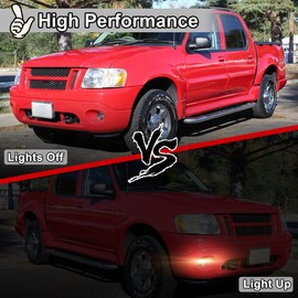 Nixon Offroad Fog Light for 01-03 Ford Explorer Sport & 01-05 Ford Explorer Sport Trac w/Bulbs H10 12V 42W, Pair of Fog Light Lamps Assembly, Fog Lamp Replacement Chrome Black Housing Clear Lens