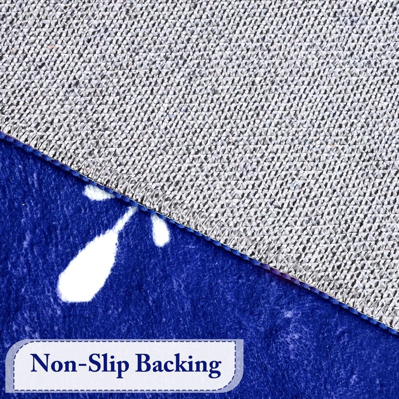 FRAMICS Christmas 5x7 Area Rug, Blue Snowflake Christmas Rugs for