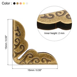 PATIKIL 15mm Metal Book Corners, 150pcs Photo Corners Book Corners Protector Retro Metal Decorative for Crafting Scrapbook Photo Album Book Binding, Multicolor