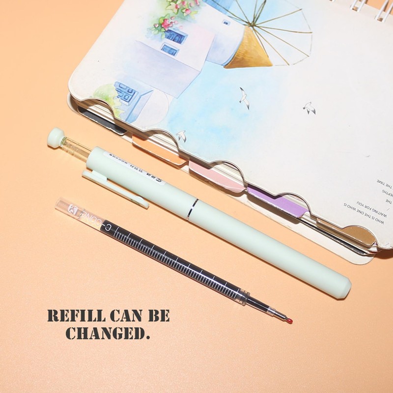 HeTaoCat 6Pcs Innovative Retractable Gel Pens with 6 Morandi color,