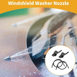 A ABSOPRO Windshield Washer Nozzle Kit for Ford for Ranger 2015 Windshield Spray Nozzles Wiper Spray Washer Jet No.1902209 2 Pcs 1 Meter Fluid Hose