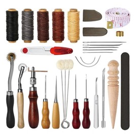 AIMALL Comprehensive Leather Craft Tool Kit - for DIY Leather Crafting, Punching, Sewing - Includes Awls, Groovers, Scissors, and More for Leather, Canvas, and Fabric Projects