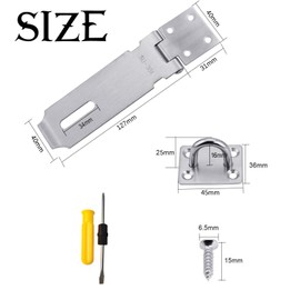 xianzhanEU 3 Pieces Stainless Steel Hasp, Safety Hasp Device for Door, Window, Cupboard, Pet Cage Crates, with 27 × Universal Screws + 1 × Screwdriver