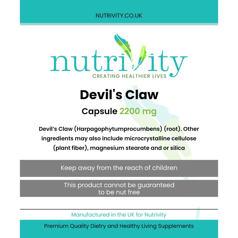 Devil's Claw 2200mg Joint and Aches Support Supplement Powerful Anti-Inflammatory