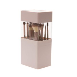 Makeup Brush Stand, Makeup Box, Storage, Makeup Brush Case, Makeup Brush Holder, Drying, Convenient for Storage, Great for Drying Makeup Brushes, Makeup Brush Storage, Beige