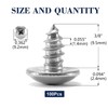 #8 x 3/8" Wood Screw 100Pcs Truss Head Phillips 18-8