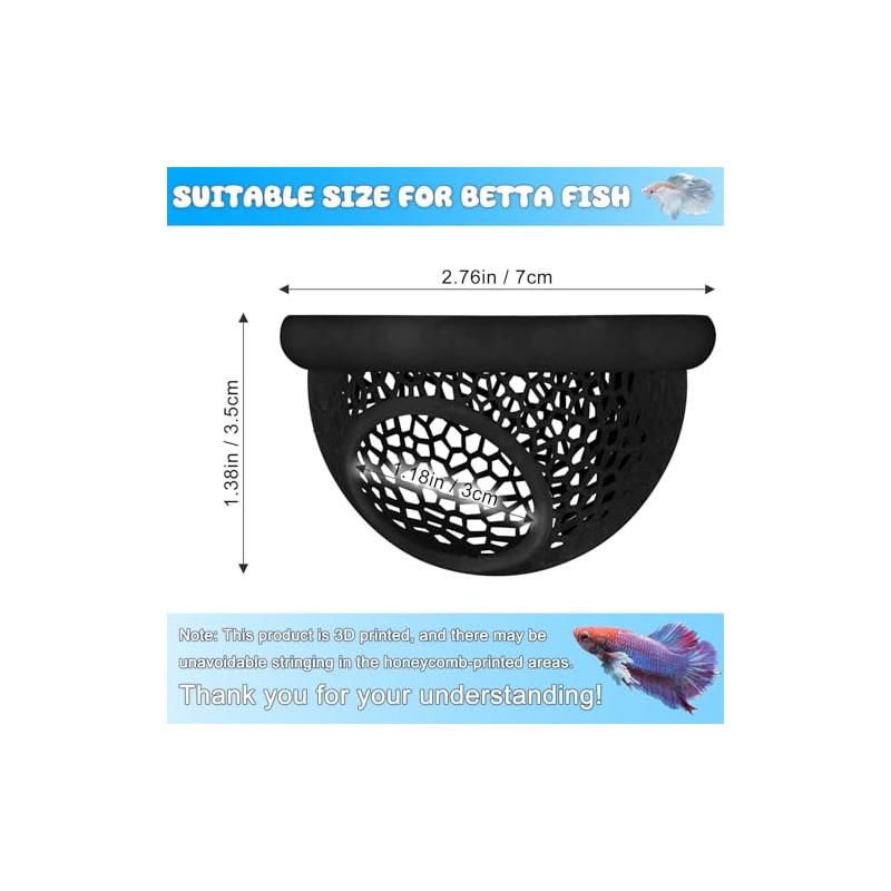 Floating Betta Hide & Shrimp Cave – 3D Printed Aquarium