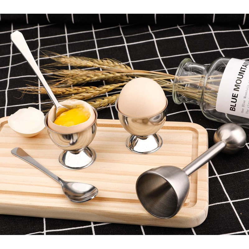 Egg Cracker Topper Cutter Set for Soft Boiled Eggs Stainless