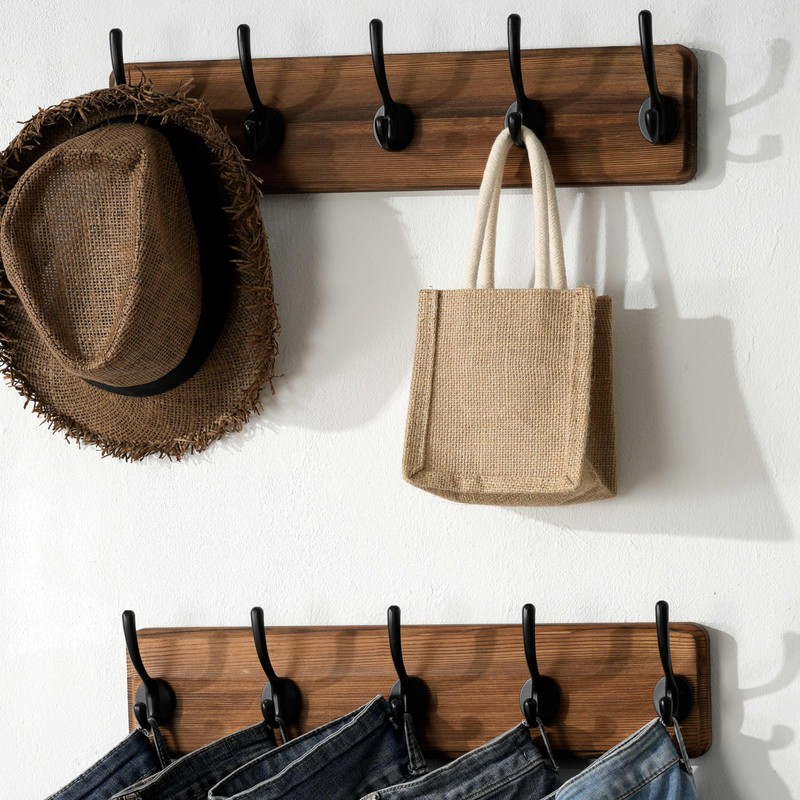 SKOLOO Rustic Wall Mounted Coat Rack, Case of 2, Pine