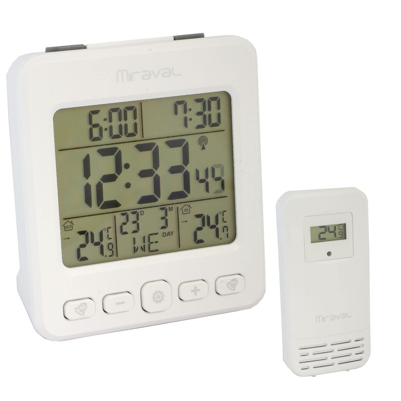 Miraval LCD Wireless Weather Station with Outdoor Sensor, Alarm Clock,
