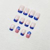 4th of July Press on Nails Patriotic Short Square French