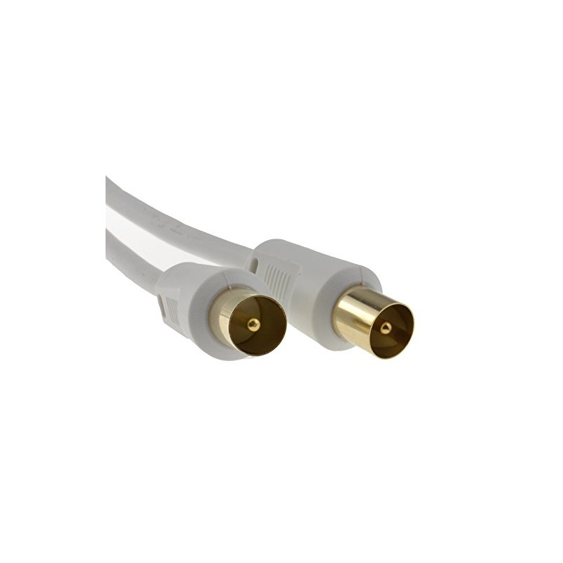 kenable RF TV Freeview Plug to Plug White Aerial Lead
