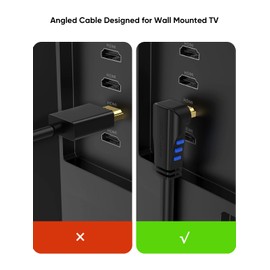 CableCreation 4K HDMI Cable 6ft - Upward Angle 90 Degree Right Angle 4K HDMI Cable - Supports 4K@60HZ Ultra HD for Gaming, Streaming, Movies,Male to Male, Black