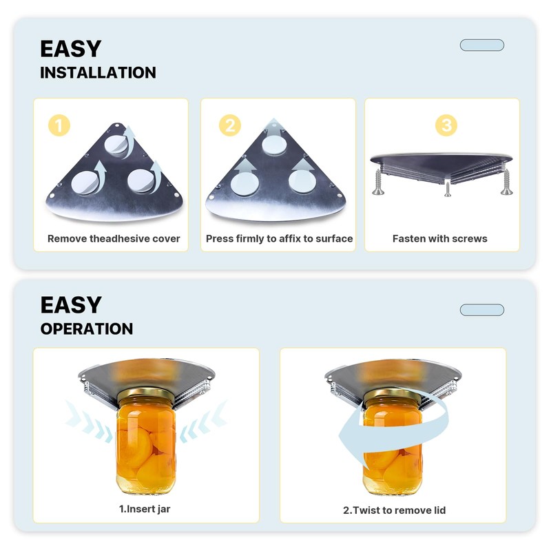 Upgraded Stainless Steel Jar Opener for Seniors – Easy One-Handed