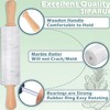SIPARUI Marble Rolling Pin with Wooden Cradle Thick Handle Set