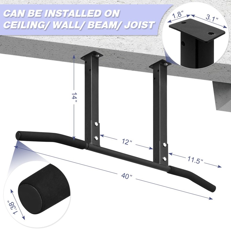 ATENTO Multifunctional Pull Up Bar for Ceiling Mount or Beam
